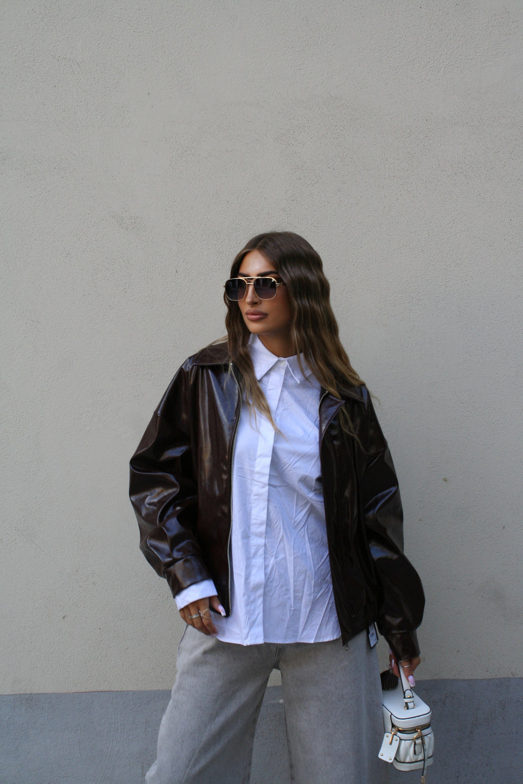 Giacca in Vernice Cioccolato