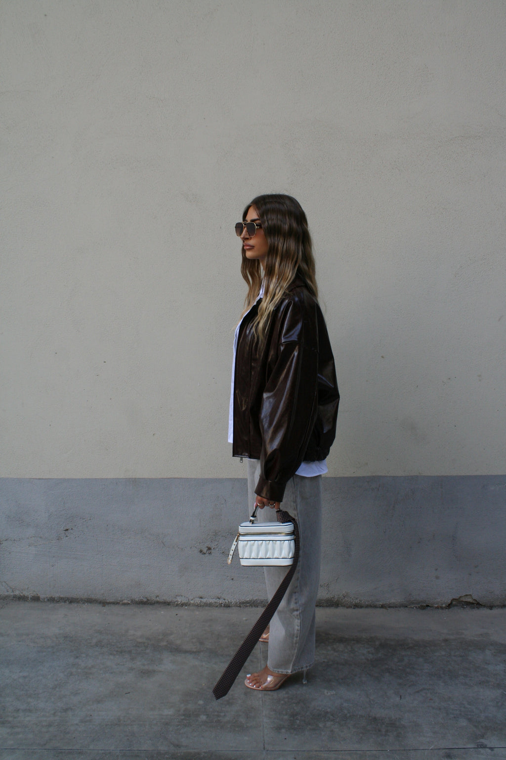 Giacca in Vernice Cioccolato